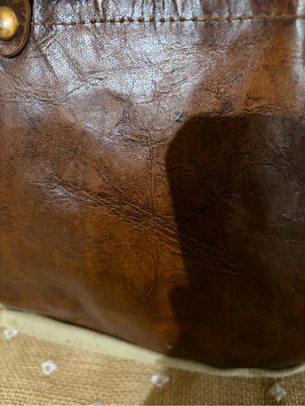 Mona B Cream Canvas Crossbody with Tan Accents - Picture 2 of 13